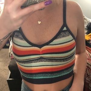 Knit Striped Crop Top